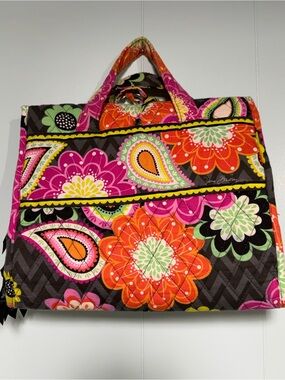 Vera BradleyMulti Floral Quilted Travel Bag Tote with Pink & Orange Accents